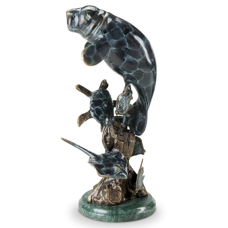 Manatee and Friends Brass Statue Main image