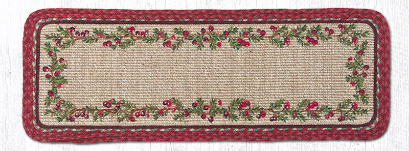 Earth Rugs WW-390 Cranberries Wicker Weave Table Runner 13" x 36" Main image