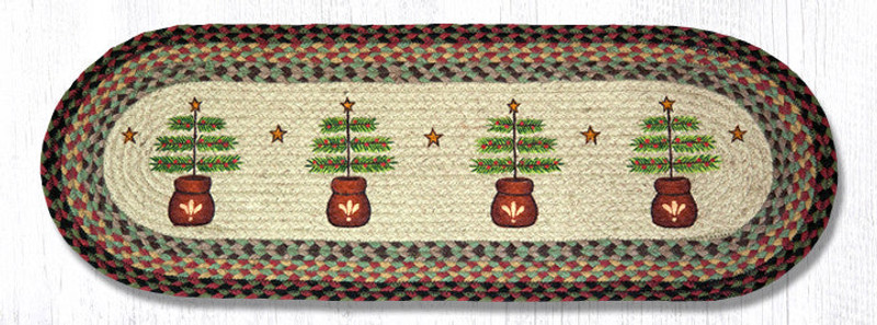Earth Rugs OP-81 Feather Tree Oval Patch Runner 13" x 36" Main image