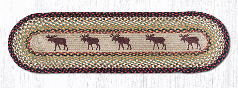 Earth Rugs OP-19 Moose Oval Patch Runner 13" x 48" Main image