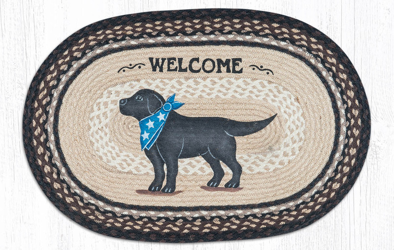 Earth Rugs OP-313 Black Lab Oval Patch 20" x 30" Main image