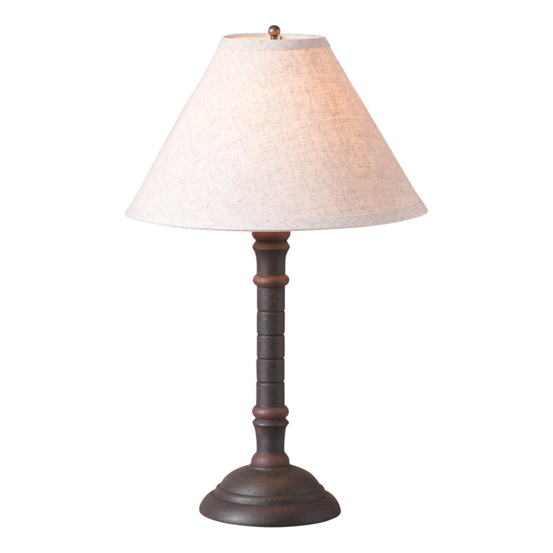 Irvin's Country Tinware Gatlin Lamp in Hartford Black and Red with Shade Main image