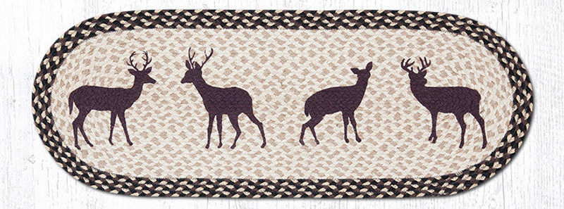 Earth Rugs OP-518 Deer Silhouette Oval Patch Runner 13" x 36" Main image