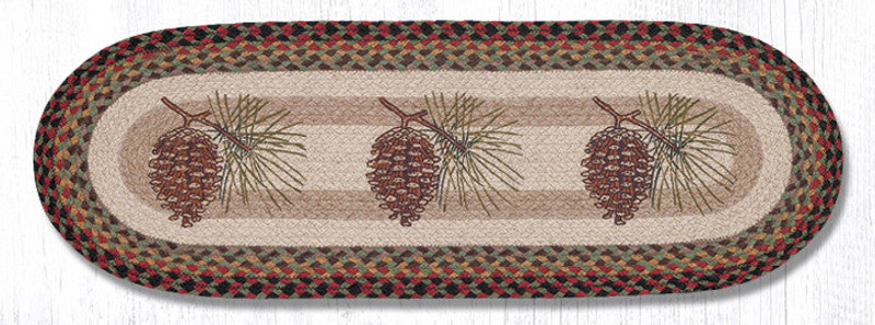 Earth Rugs OP-81 Pinecone Oval Table Runner 13" x 36" Main image