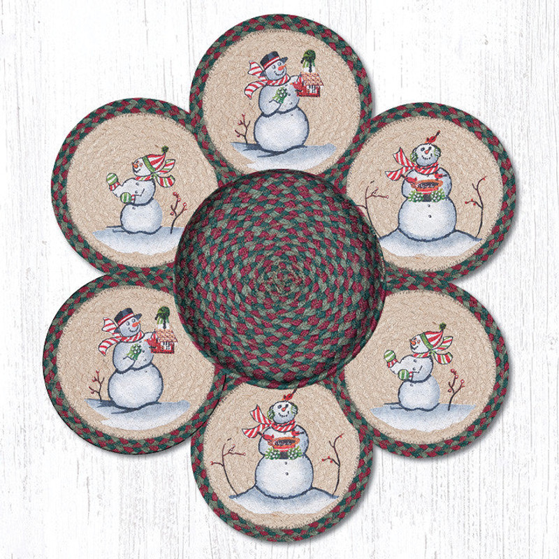 Earth Rugs TNB-508 Snowman Trivets in a Basket 10" x 10" Main image