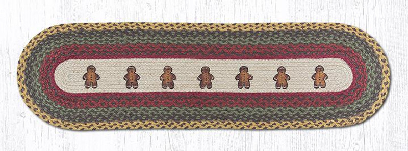 Earth Rugs OP-111 Gingerbread Men Oval Patch Runner 13" x 48" Main image