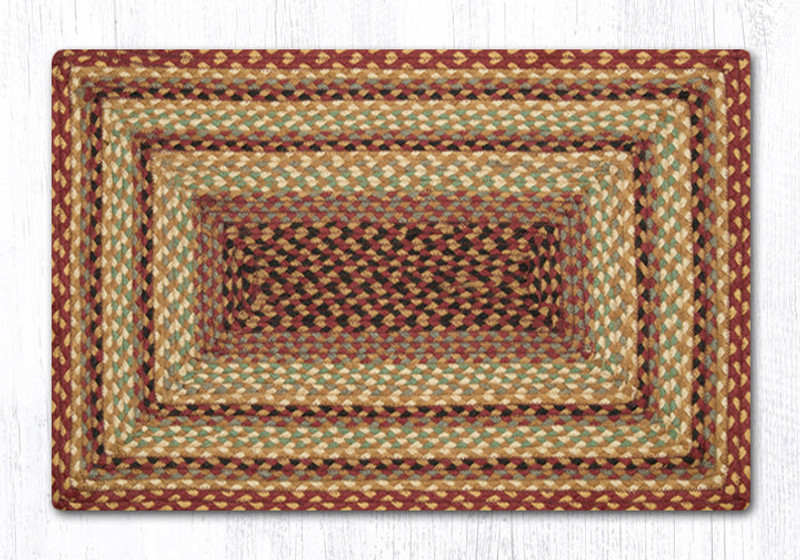 Earth Rugs RC-357 Burgundy / Gray / Cream Oblong Braided Rug 20" x 30" Main image