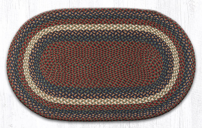 Earth Rugs C-40 Burgundy / Gray Oval Braided Rug 27" x 45" Main image