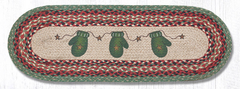 Earth Rugs OP-252 Mittens Oval Patch Runner 13" x 36" Main image