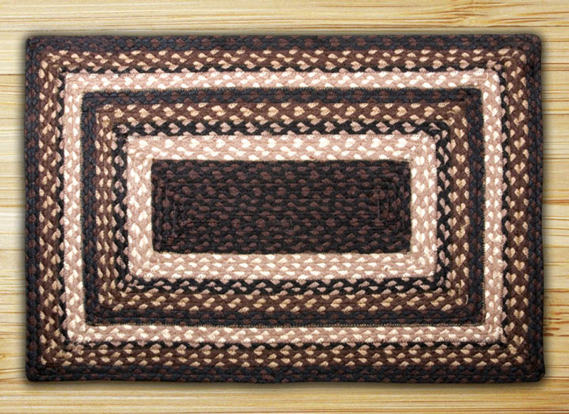 Earth Rugs RC-313 Mocha / Frappuccino Rectangle Braided Rug 2 Feet x 8 Feet Main image