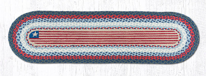 Earth Rugs OP-15 Flag Oval Patch Runner 13" x 48" Main image