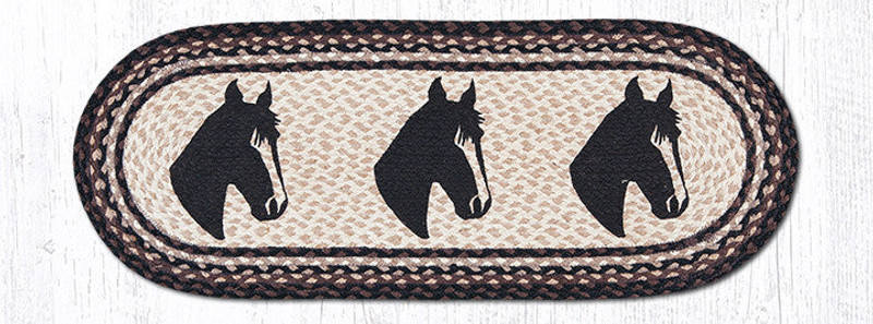Earth Rugs OP-313 Horse Portrait Oval Patch Runner 13" x 36" Main image