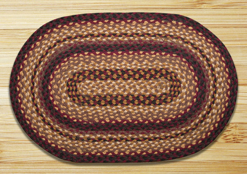 Earth Rugs C-371 Black Cherry / Chocolate / Cream Oval Braided Rug 4 x 6 Feet Main image