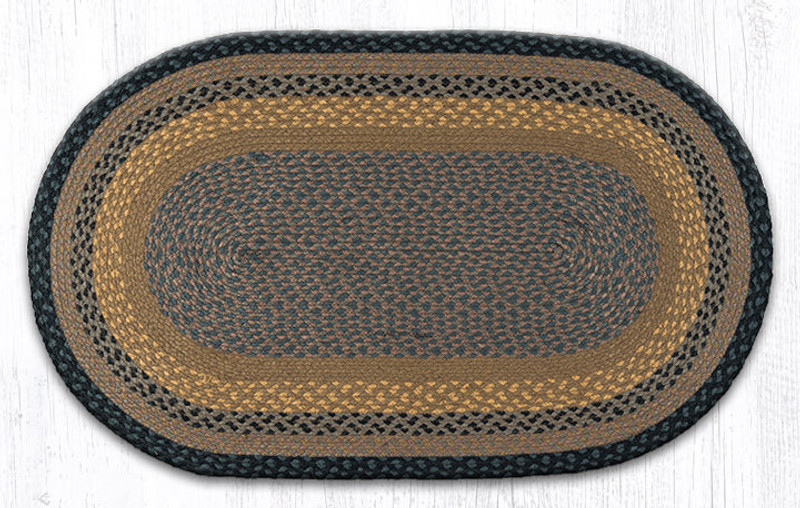 Earth Rugs C-99 Brown / Black / Charcoal Oval Braided Rug 27" x 45" Main image