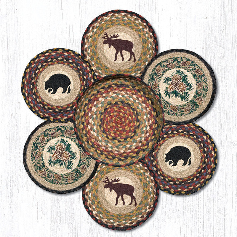 Earth Rugs TNB-319 Wilderness Trivets in a Basket 10" x 10" Main image