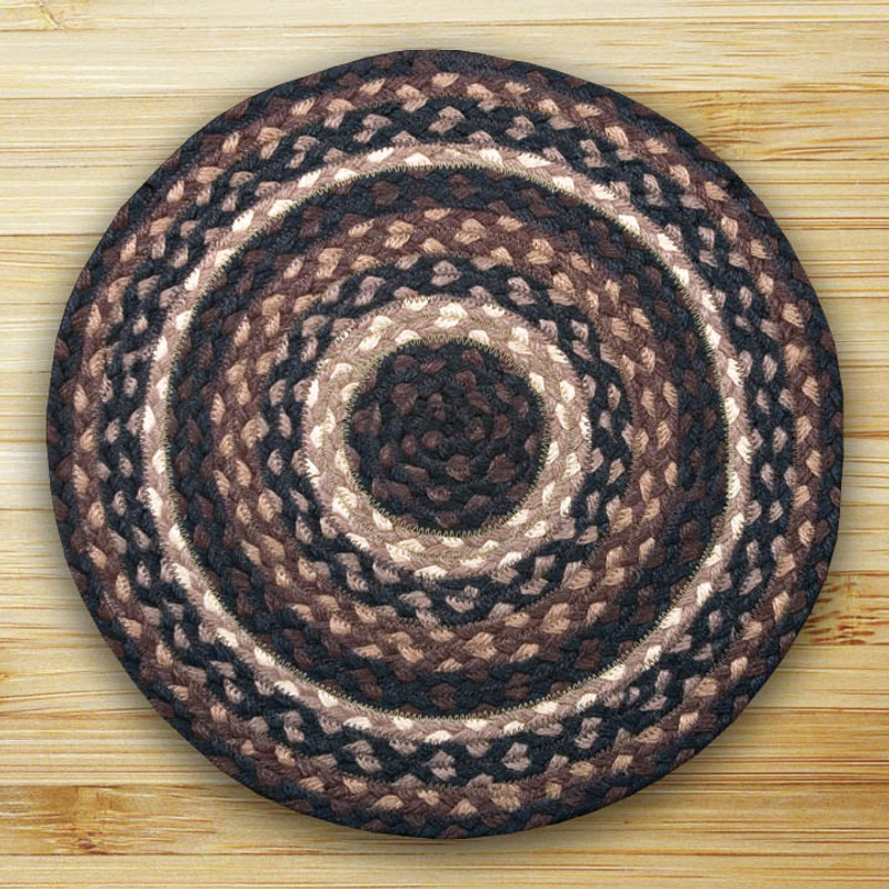 Earth Rugs C-313 Mocha / Frappuccino Round Braided Rug 4 Feet x 4 Feet Main image