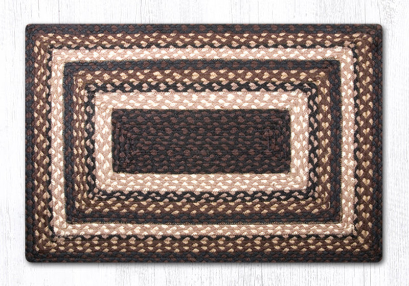 Earth Rugs RC-313 Mocha / Frappuccino Oblong Braided Rug 20" x 30" Main image