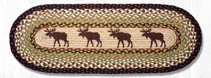 Earth Rugs OP-19 Moose Oval Patch Runner 13" x 36" Main image