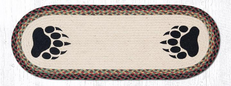 Earth Rugs OP-81 Bear Paw Oval Patch Runner 13" x 36" Main image