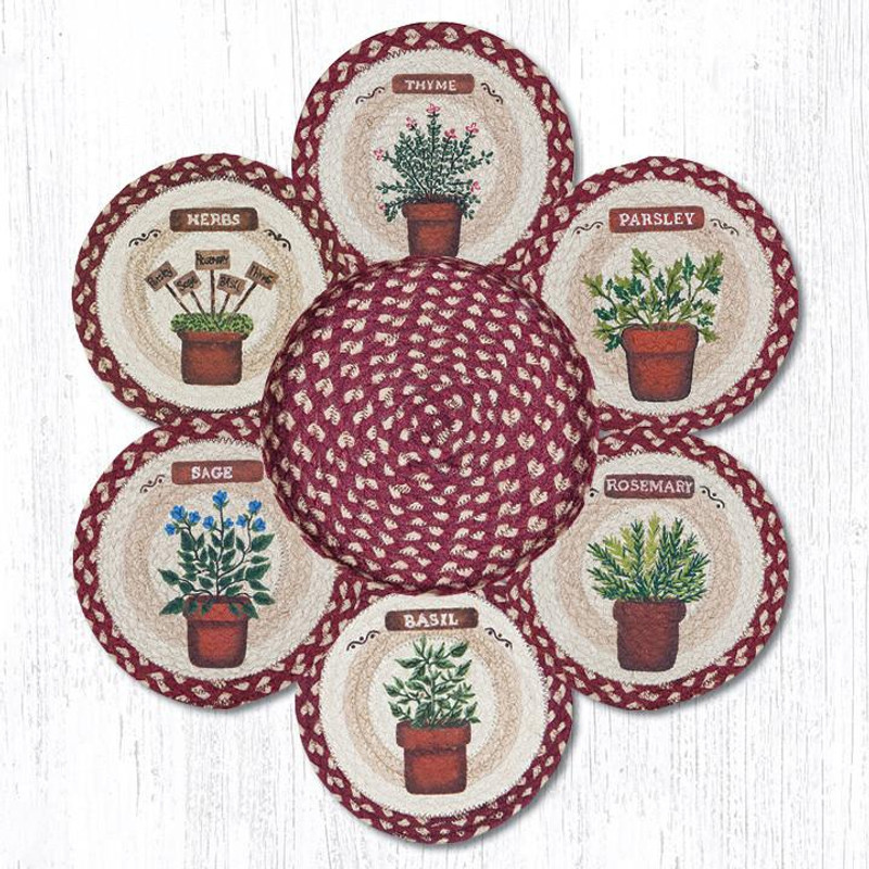 Earth Rugs TNB-524 Herbs Trivets in a Basket 10" x 10" Main image