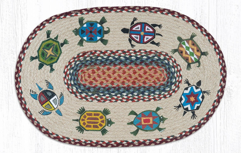 Earth Rugs OP-332 Turtles Oval Patch 20" x 30" Main image