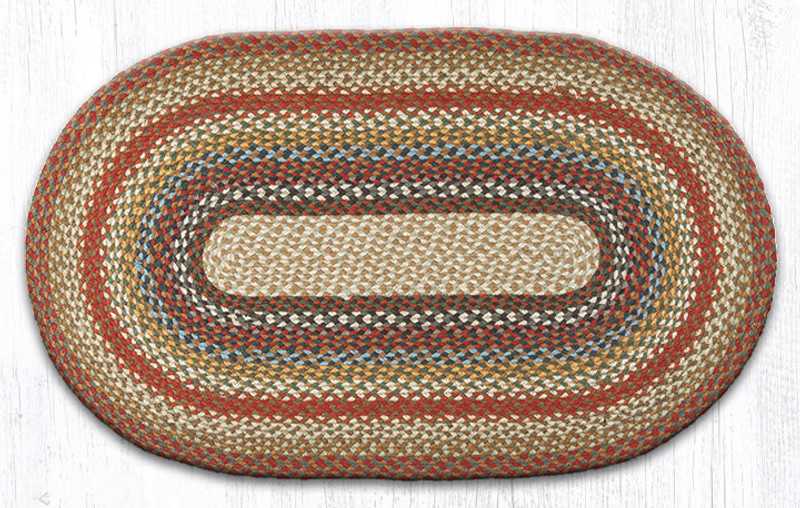 Earth Rugs C-300 Honey / Vanilla / Ginger Oval Braided Rug 27" x 45" Main image