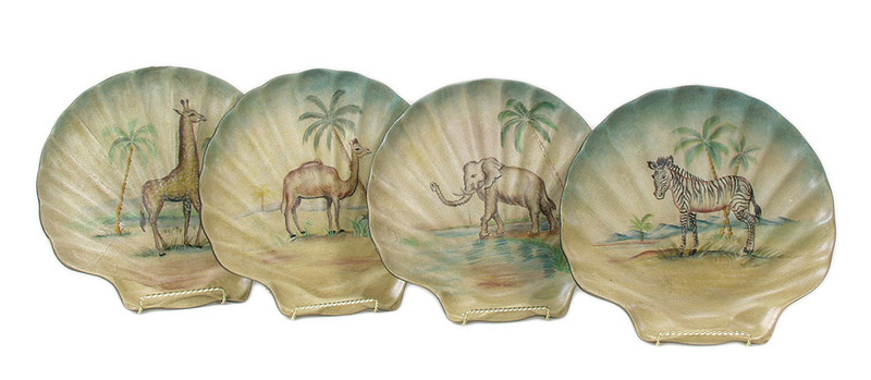 Set of 4 Animal Decorative Plates 10 Inch Diameter Main image
