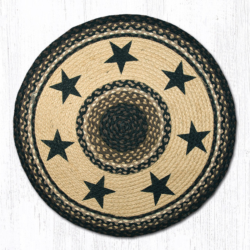 Earth Rugs RP-313 Black Stars Round Patch 27" x 27" Main image