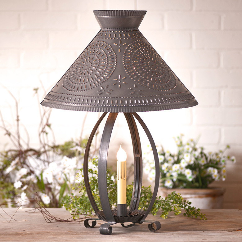 Betsy Ross Lamp with Chisel Shade in Blackened Tin Main image