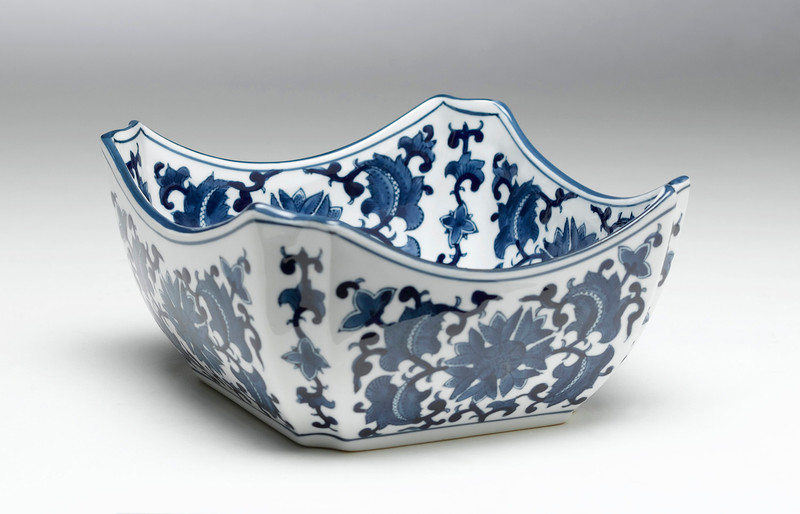 AA Importing 59710 Square Blue And White Bowl Main image AA Importing 59710 Square Blue And White Bowl Main image