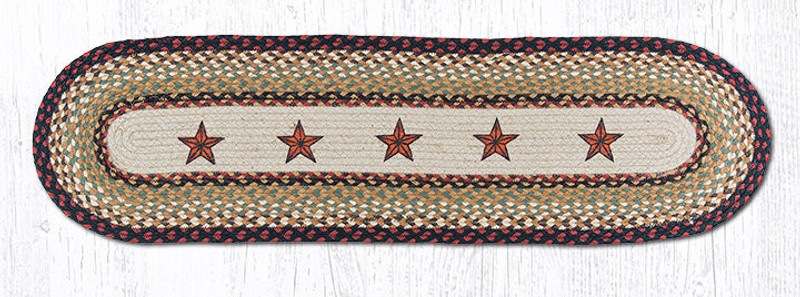 Earth Rugs OP-19 Barn Stars Oval Patch Runner 13" x 48" Main image