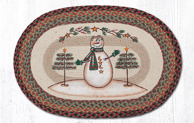Earth Rugs OP-81 Moon & Star Snowman Oval Patch 20" x 30" Main image