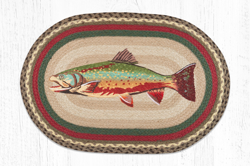 Earth Rugs OP-244 Trout Oval Patch 20" x 30" Main image