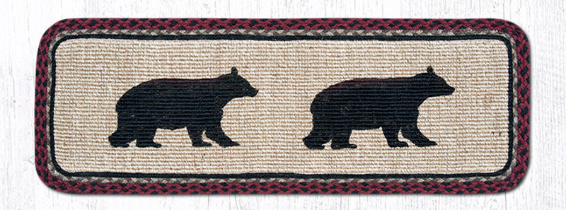 Earth Rugs WW-395 Cabin Bear Wicker Weave Table Runner 13" x 36" Main image