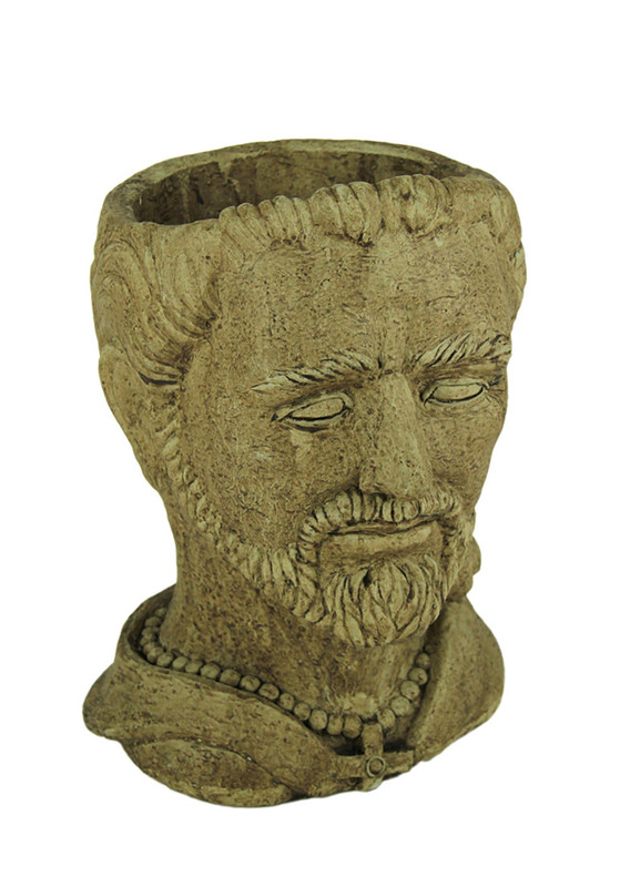 Designer Stone Driftwood Grey St. Francis Head Concrete Planter Main image