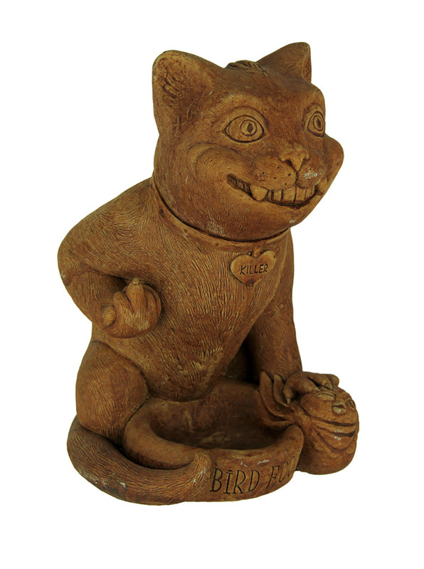 Designer Stone Rude Killer Kitten Rustic Brown Concrete Bird