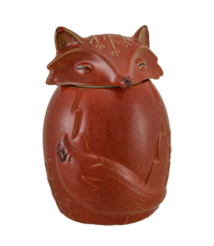 Scratch & Dent Orange Ceramic Fox Cookie / Treat Jar Main image