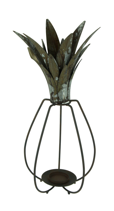 Rustic Metal Tropical Pineapple Candle Lantern Main image
