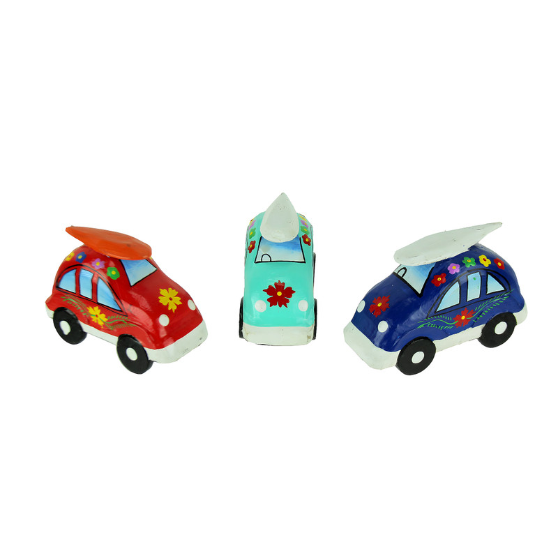 Colorful Wood Surfer Flower Power Beach Buggy Set of 3 Main image