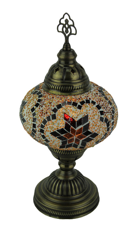 Artistic Style Mosaic Warm Color Glass Accent Table Lamp Main image