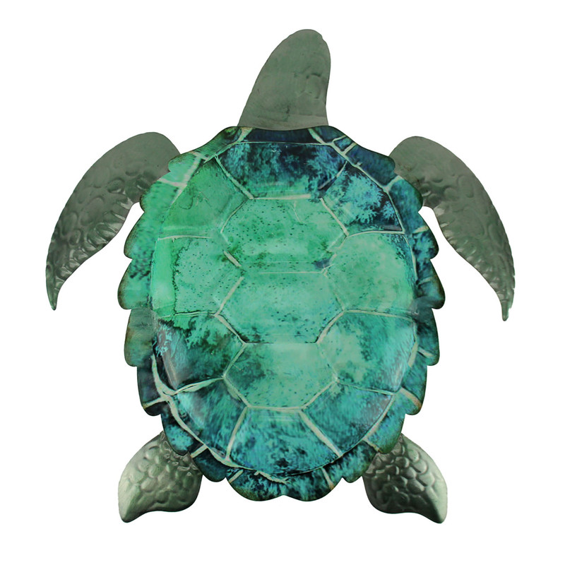 Green Ocean Metal Coastal Art Sea Turtle Wall Sculpture Main image
