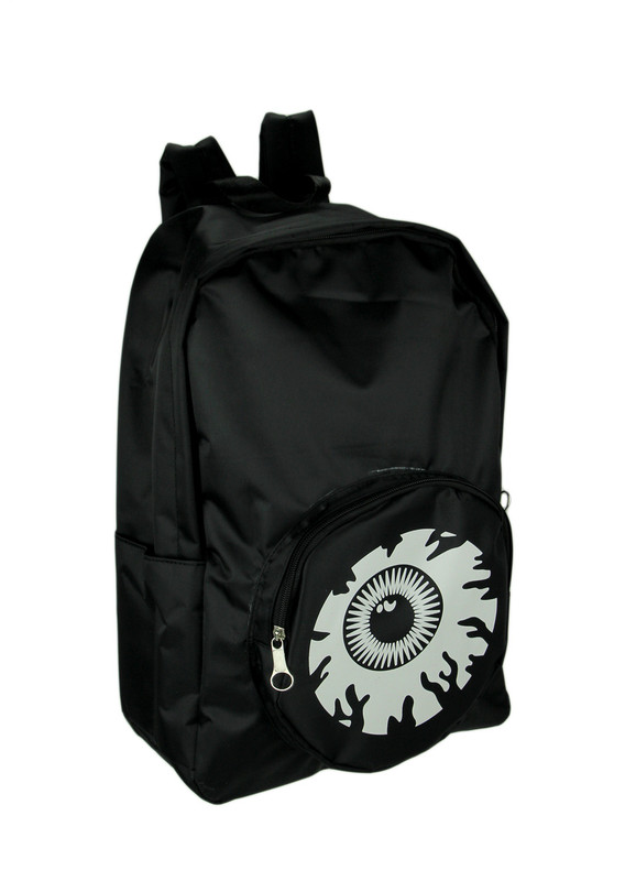 Black and White Eyeball Backpack with Laptop Sleeve Main image