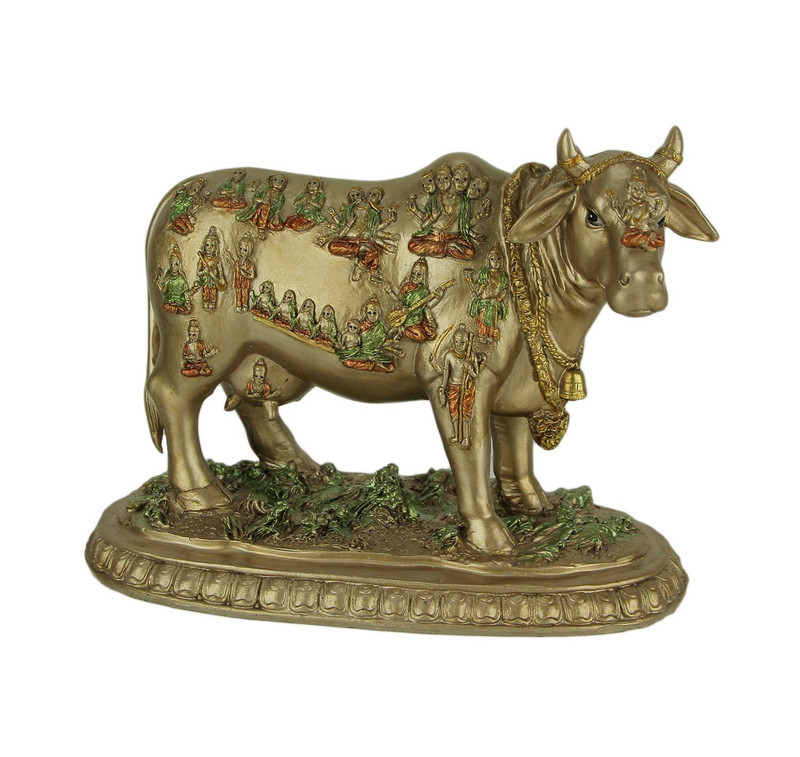 Golden Nandi the Sacred Bull Vahana of Hindu God Shiva Statue Main image