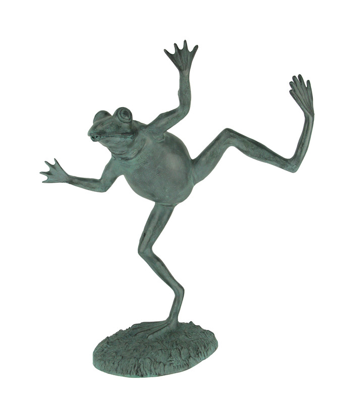 Verdigris Finish Dancing Frog Spitter Statue Main image