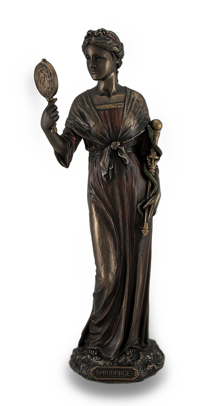 Cardinal Virtue Prudence Bronze Finished Statue Painted Accents Main image