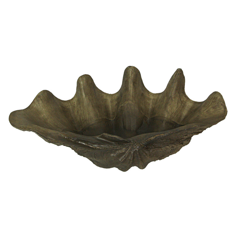 Lifelike Cast Polyresin Giant Clam Shell Decorative Bowl Main image