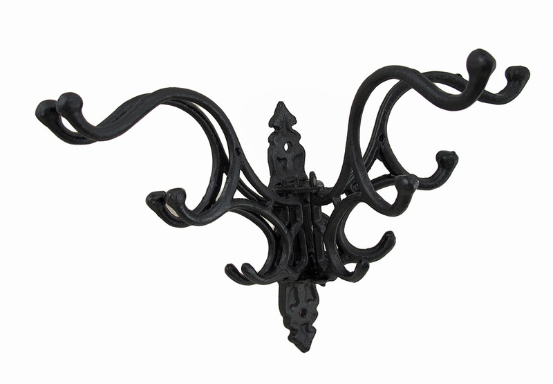 Cast Iron Victorian Style 5 Hook Hat / Coat / Scarf Holder Main image