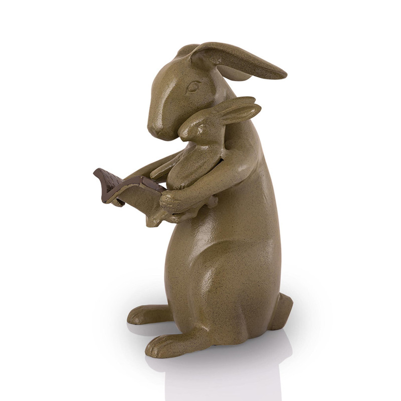 SPI Home Cast Aluminum Sharing a Story Rabbits Garden Sculpture Main image