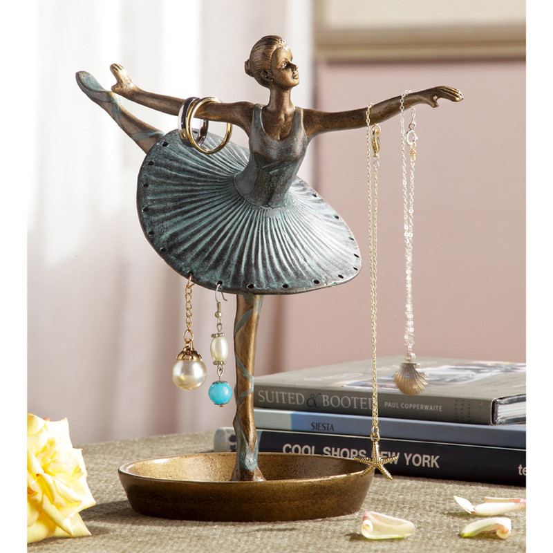 SPI Home Cast Aluminum Hand Painted Ballerina Jewelry Holder 8.5 Inches High Main image