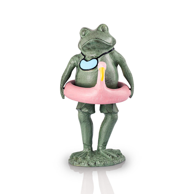 SPI Home Beach Buddy Frog Cast Aluminum Garden Sculpture 19.5 Inches High Main image